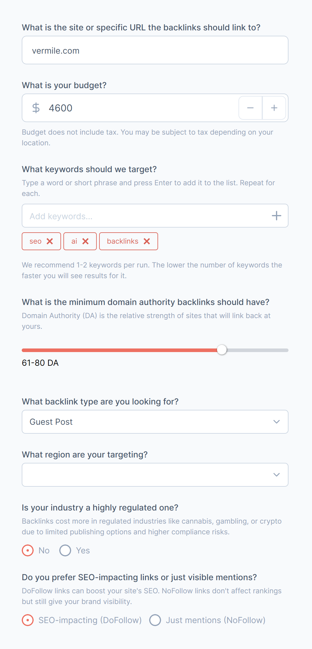 backlinks application form