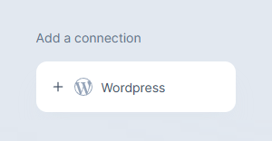 Wordpress connection interface